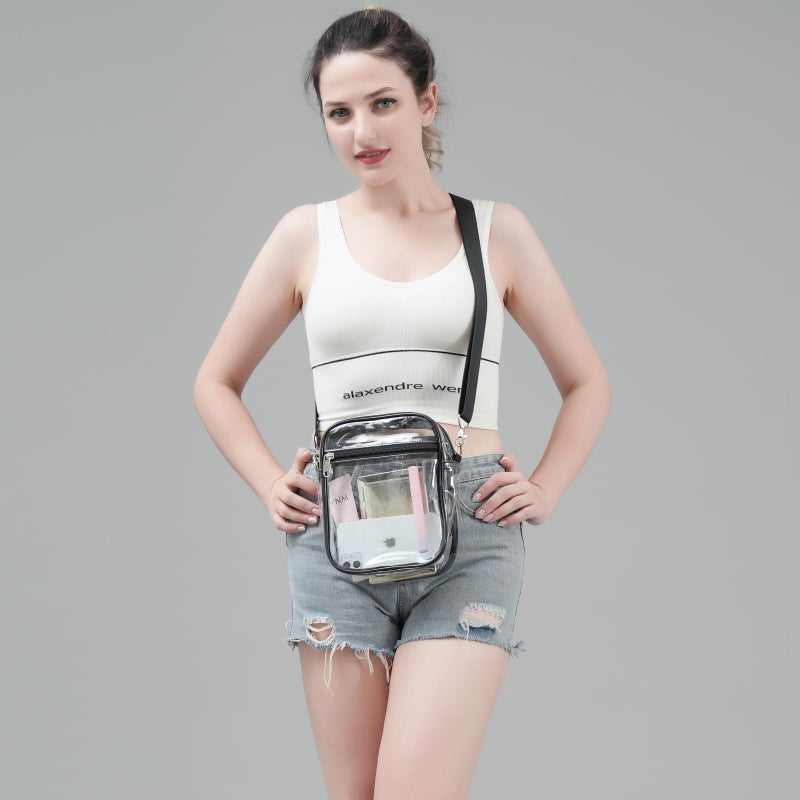 COVAX Clear Crossbody Purse Bag, Clear Stadium Bag with Adjustable Shoulder Straps for Concerts, Sports - Image 3
